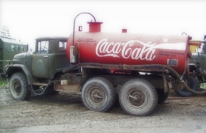 Create meme: kaka cola sewage disposal machine, zil 130 shit truck, coca cola sewage disposal machine