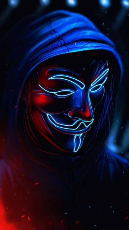 Create meme: anonymous mask, anonymous neon mask mask, neon mask of anonymus