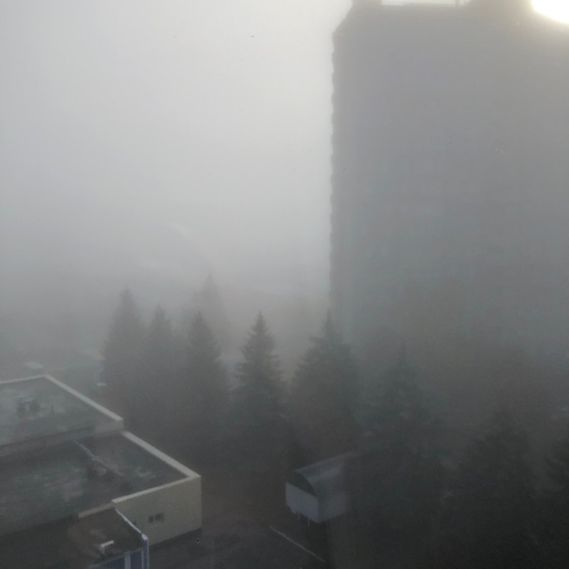 Create meme: heavy fog , Into the fog, thick fog 