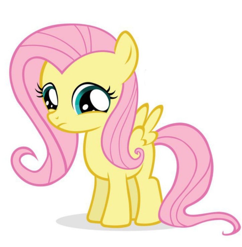 Create meme: fluttershy on a white background, my little pony fluttershy , pony fluttershy is small