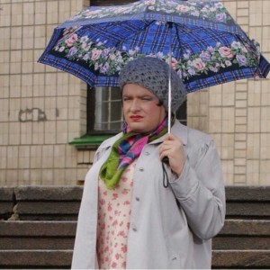 Create meme: the image of Verka Serduchka, Verka Serduchka with umbrella, Andrey Danilko