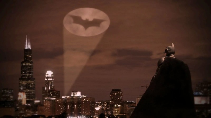 Create meme: Batman , Batman's sign in the sky, Batman's City