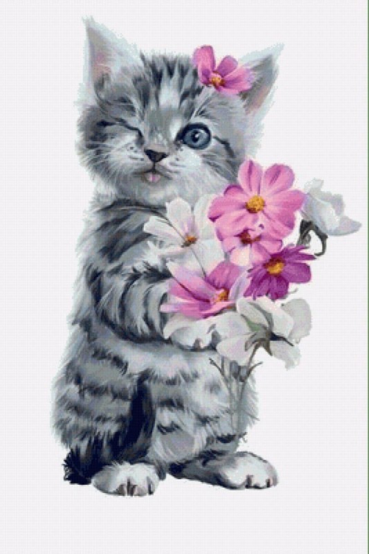 Create meme: cats paintings, cats postcards, illustration of a cat
