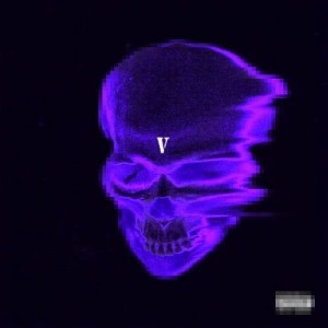 Create meme: purple aesthetic, neon skull, glitch art