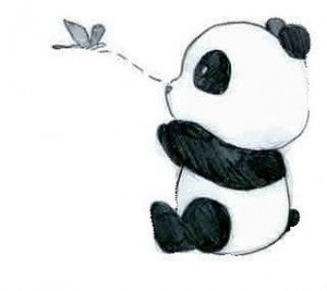 Создать мем: cute panda, милая панда рисунок, рисунок панды