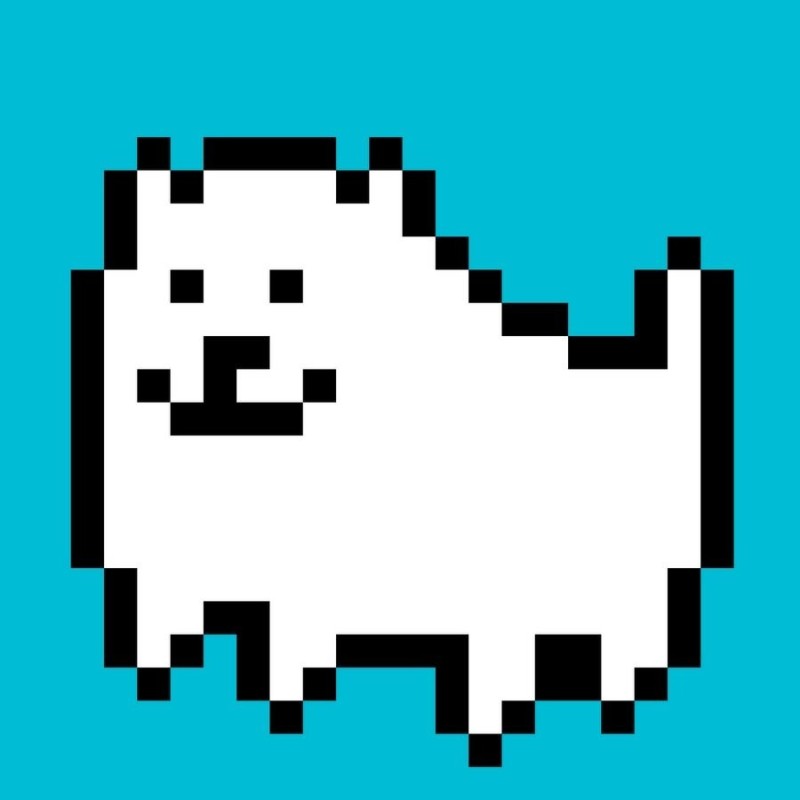 Создать мем: собака пиксель, надоедливая собака undertale, тоби фокс андертейл
