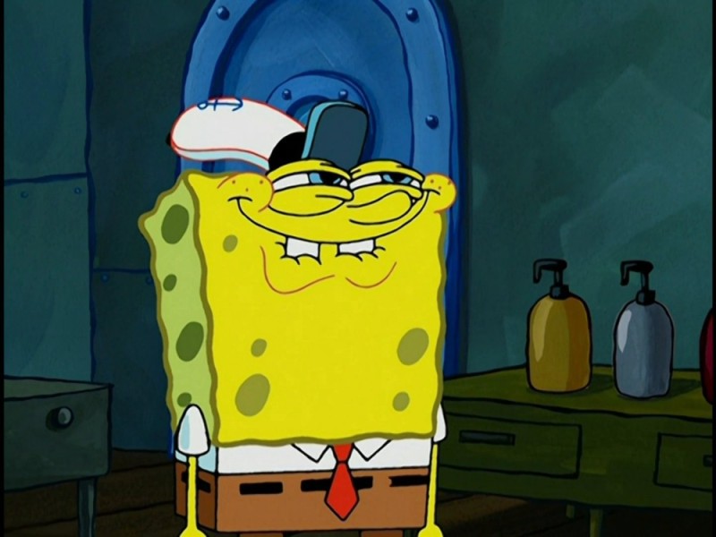 Create meme: bob sponge, SpongeBob is smiling, spongebob