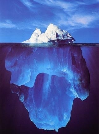 Create meme: iceberg theory, the surface part of the iceberg, iceberg under water