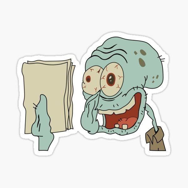 Create meme: crazy squidward, squidward on a white background, stickers 