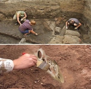 Create meme: excavations of burial mounds, excavations, archaeologist on the excavation of the meme