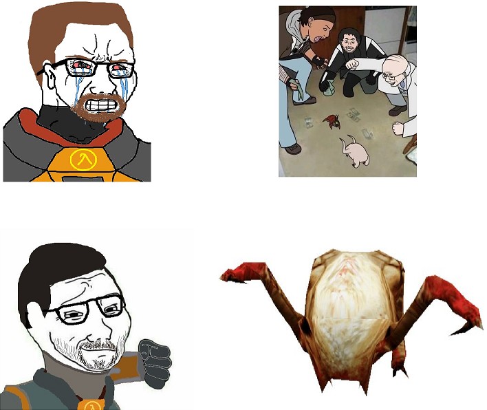 Create meme: headcrab half life, Gordon Freeman , half life 2 Gordon Freeman