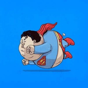 Создать мем: смешной супермен, беременный супермен, пузатый супермен