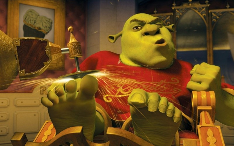 Создать мем: production of shrek, король шрек, шрек 3