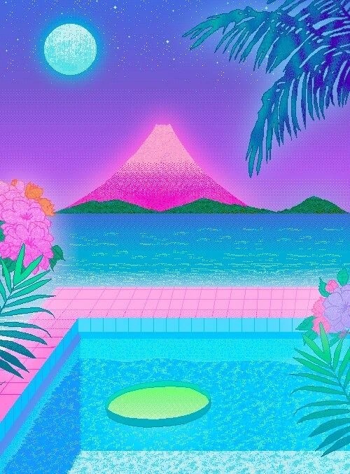 Create meme: retro wave pixel art, vaporwave, pixel art vaporwave