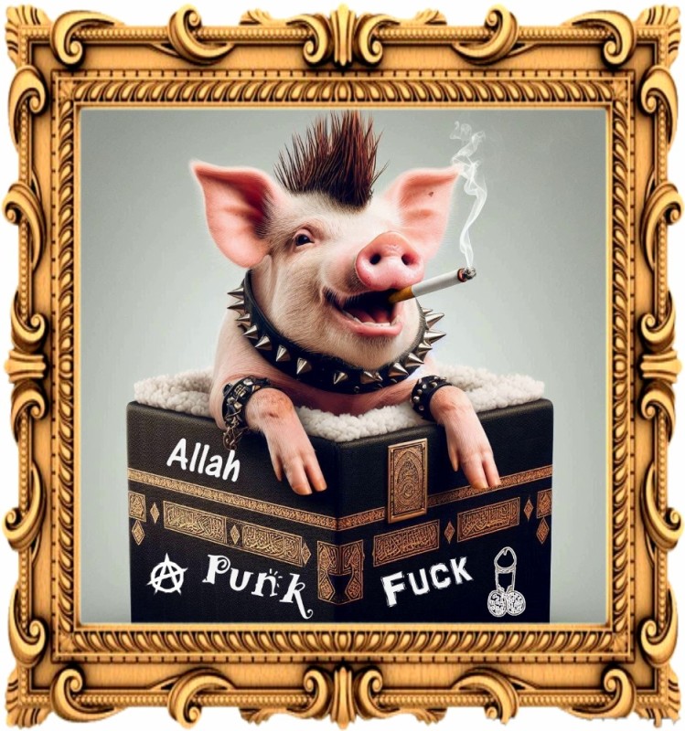 Create meme: pig with a cigarette, pig punk, the pig is cool