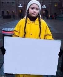 Create meme: gretta thunberg meme, Greta Thunberg, Gretta Thunberg with a poster