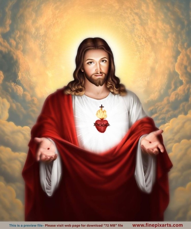 Создать мем: сердце иисуса, sagrado coração de jesus, картина иисус