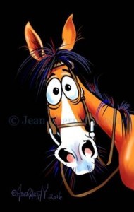 Создать мем: забавная лошадь рисунок, забавные мультяшные лошадки, забавные рисунки животных