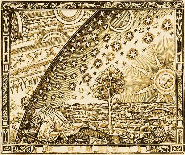 Create meme: etching of flammarion, flammarion kamil engraving, flat earth society