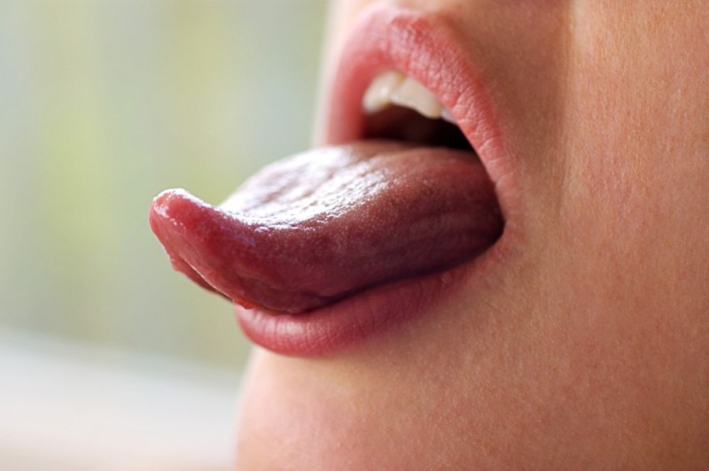 Create meme: the tip of the tongue, glossitis of the language, the tongue is red