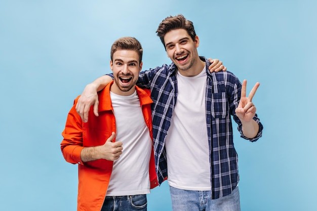 Create meme: twins men, two friends, a cheerful man