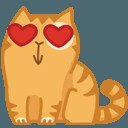 Create meme: cat with a heart, peach, stickers