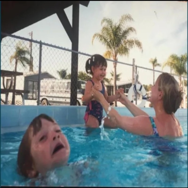 Create meme: meme with a drowning child in the pool, meme pool, pool meme original