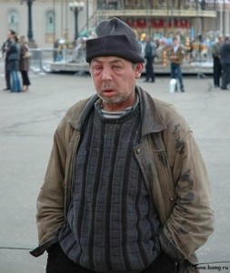 Create meme: homeless Bob, Fedor is a bum, an alcoholic bum