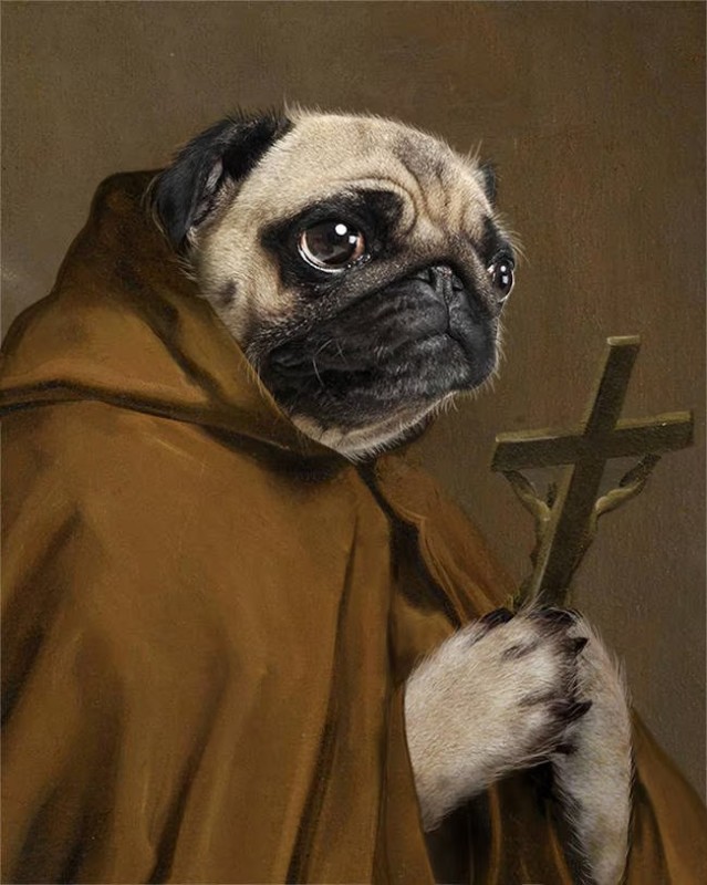 Create meme: pug , decorative, sad pug 