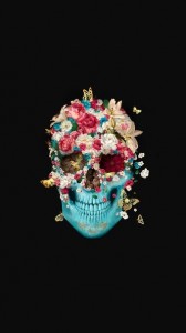 Create meme: skull, skull art, floral skull print