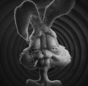 Create meme: bugs bunny, black rabbit, bunny harvestman