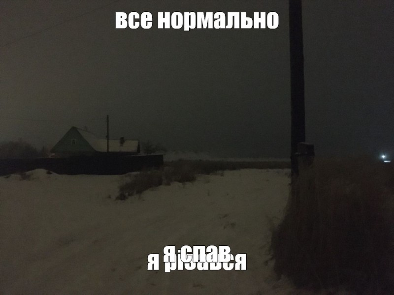 Create meme: the trick , the landscape is gloomy, village at night