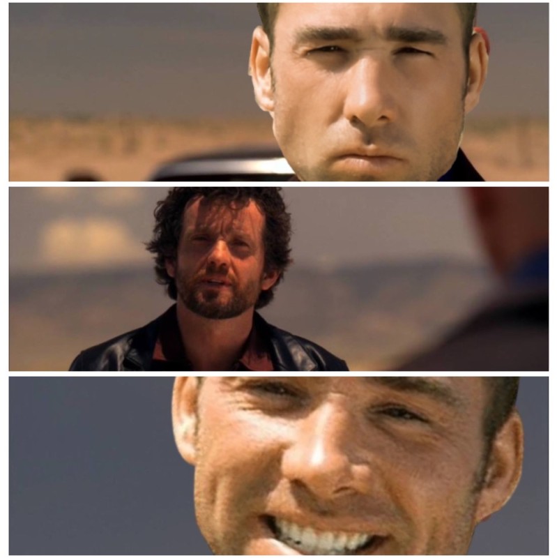 Create meme: Say my name heisenberg, declan breaking bad, Mel Gibson Mad Max 2