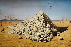 Create meme: Vereshchagin the apotheosis of war