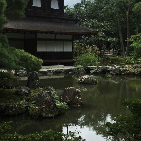 Create meme: In the Japanese garden, Japanese, Ginkakuji