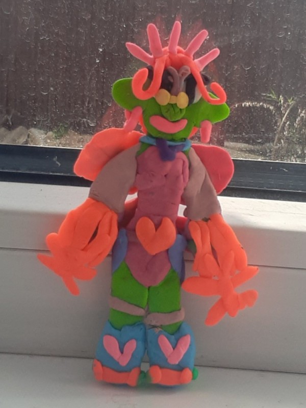 Create meme: handicrafts made of plasticine fnaf, animatronics made of plasticine, Monty fnaf 9 made of plasticine