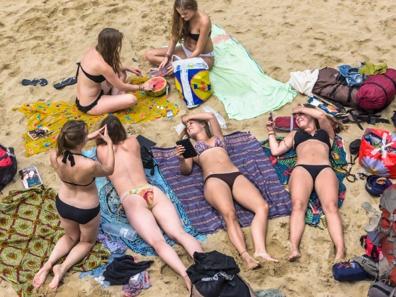 Create meme: girls on the city beach, drunk girls on the beach, from the beach