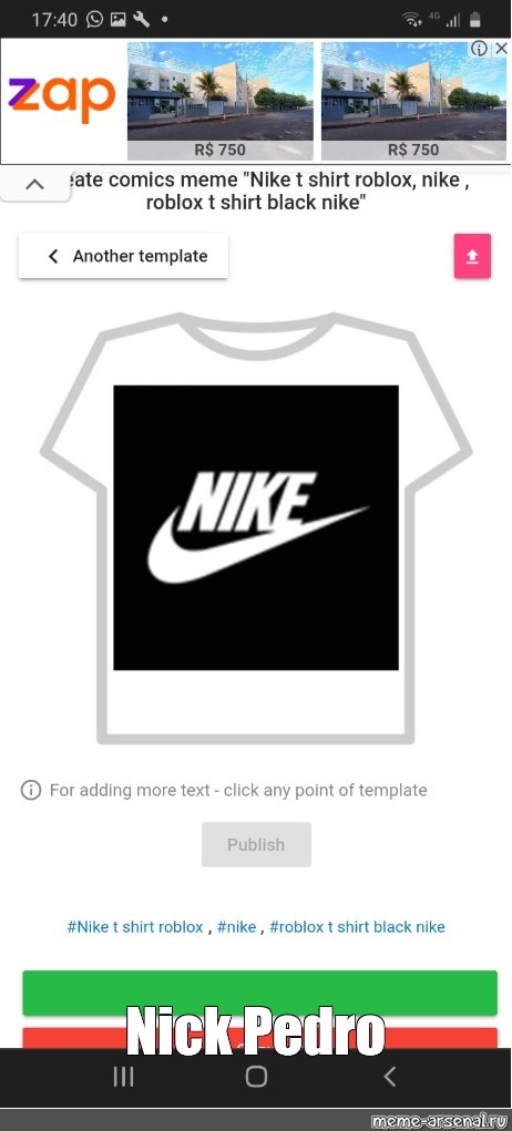 Create comics meme shirt roblox, t shirt get the Nike, roblox