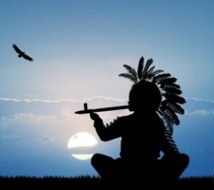 Create meme: silhouette, man sunset, an Indian with a pipe sitting silhouette