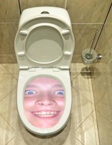 Create meme: toilets, from under the toilet is leaking water, toilet top view
