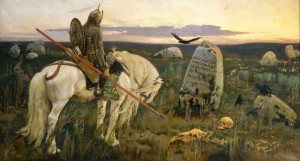 Create meme: Vasnetsov knight at the crossroads