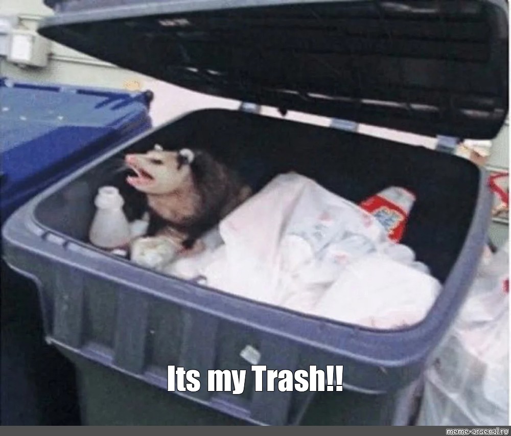 Create meme "it's my garbage, animal, don't touch my trash" Pictures