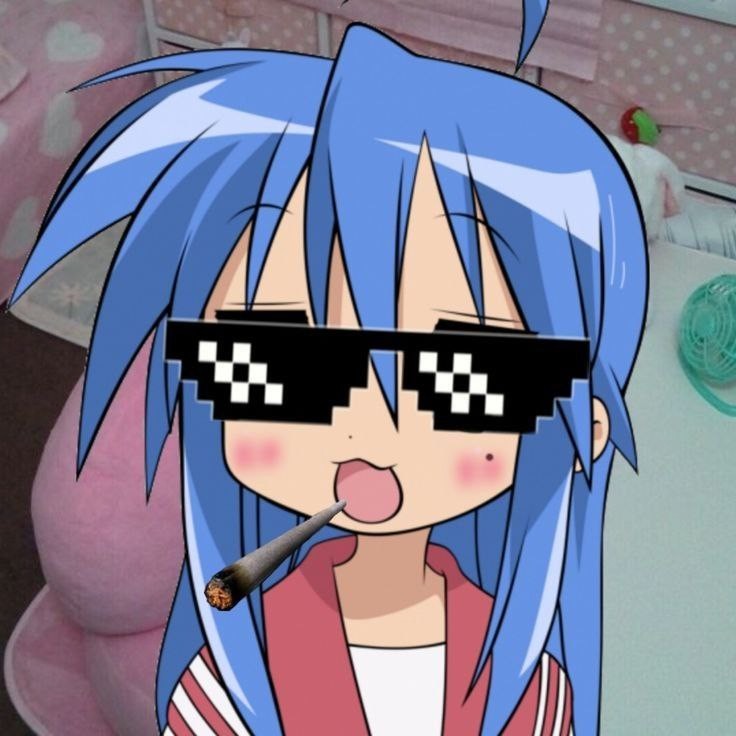 Create meme: Chan , lucky star , anime funny