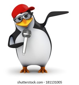 Create meme: penguin rapper, 3D penguin