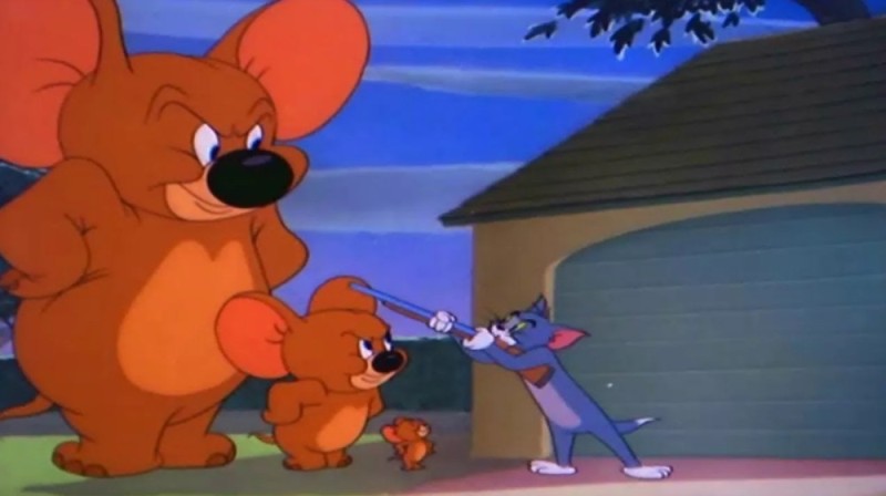 Create meme: Tom and Jerry mouse, Tom and Jerry elephant, big mouse jerry