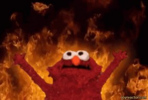 Create meme: sesame street, sesame street Elmo in the fire